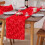 3D Quilted Plush Heart Pattern Fleece Table Runner-93cm Red 6