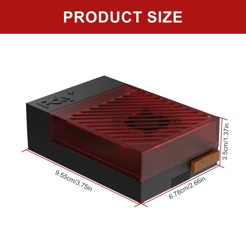 Case for Raspberry Pi 5 with Active Cooling System, ABS Metal, Screwless Snapfit Design, Black Finish 2