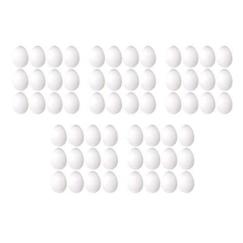 60 Pack 3 Inch Easter Foam Egg White  Egg  Egg Foam Natural Polystyrene Egg Foam Handmade Egg