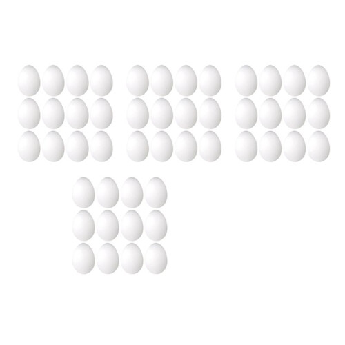 48 Pack 3 Inch Easter Foam Egg White  Egg  Egg Foam Natural Polystyrene Egg Foam Handmade Egg