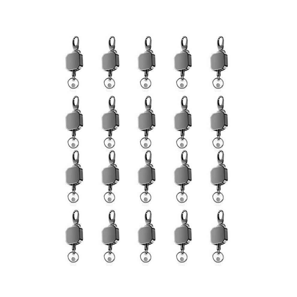20X Heavy Duty Metal Retractable Carabiner Keychain Belt Badge Reels Clip 28.3Inch Reinforced Steel Wire Cord 6032337703884