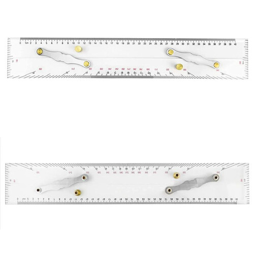 3X Marine Parallel Ruler Clear Scales, Mapping Points to Pull Parallel Ruler 450MM, Nautical Charts Parallel Ruler 2