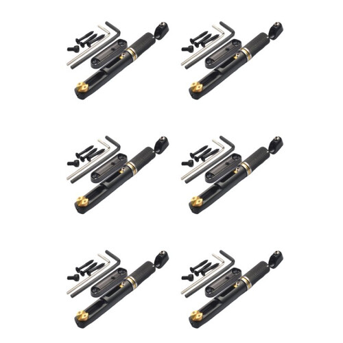 6X Sadel Headless Elgitarr Bridge Bakstycke med Skiftnyckel för Headless Elgitarr Svart