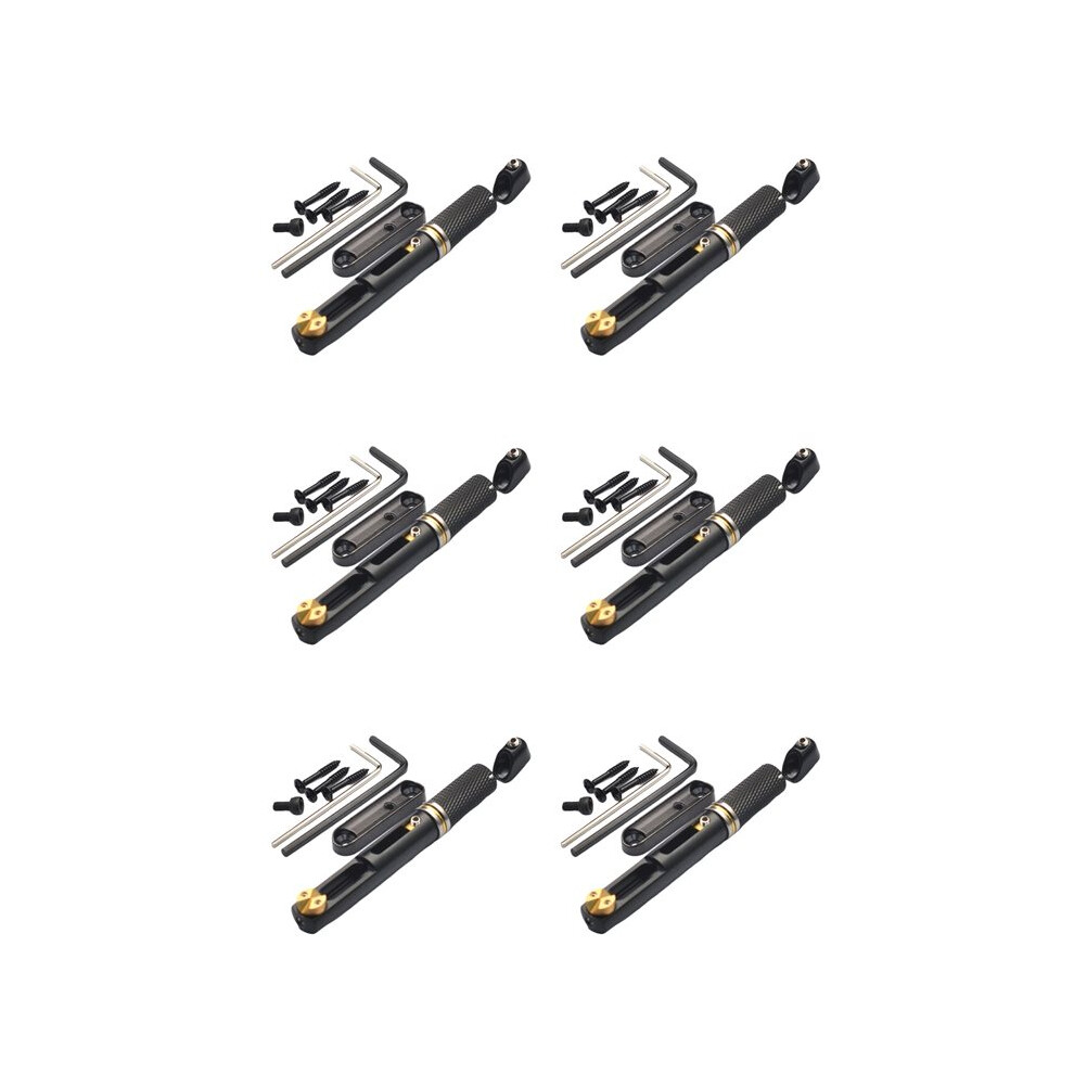 6X Saddle Headless Electric Guitar Bridge Tailpiece With Wrench For Headless Electric Guitar Black 6032048549504