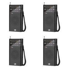4X Radio Portable AM/FM All Band Stereo Weather Pocket Radio Receiver for Old Walking Hiking Camping