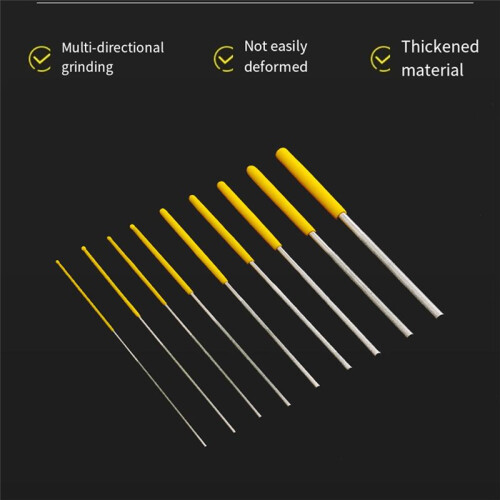 10pcs Diamond Cylindrical File 1mm-5.8mm Small Diameter Reaming File Grinding Tool Alloy Assorted File