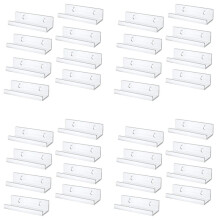 Confezione da 32 Mensole per Montaggio A Parete In Vinile Trasparente, Display Porta Dischi In Acrilico, Supporto per Mensole In Vinile