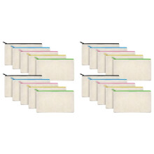 40Pcs Canvas Makeup Bags Canvas Zipper Pouch Bags Pencil Case DIY Bags for Travel DIY School Colorful Zipper