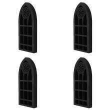 4X Wall Mounted Floating Shelves Old Church Window Crystal Wall Shelf Wall Hanging Gothic Boho Black Essential Oil Shelf