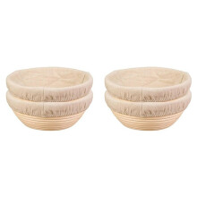 4PCS Bread Proofing Basket Cloth Cover Combination, Bread Protection Basket, Baking Bowl for Sourdough Fermentation