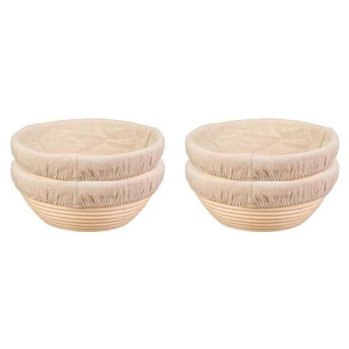 4PCS Bread Proofing Basket Cloth Cover Combination, Bread Protection Basket, Baking Bowl for Sourdough Fermentation