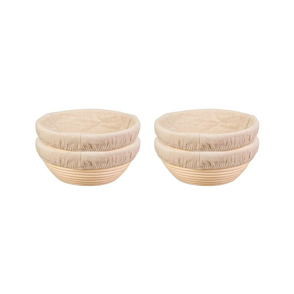 Semoic 4Pcs Bread Proofing Basket Cloth Cover Combination, Bread Protection Basket, Baking Bowl For Sourdough Fermentation