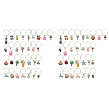 60PCS Wine Glass Charms Drink Identifiers Wine Charms for Stem Glasses Markers Glass Tags Beach Themed Party Supplies