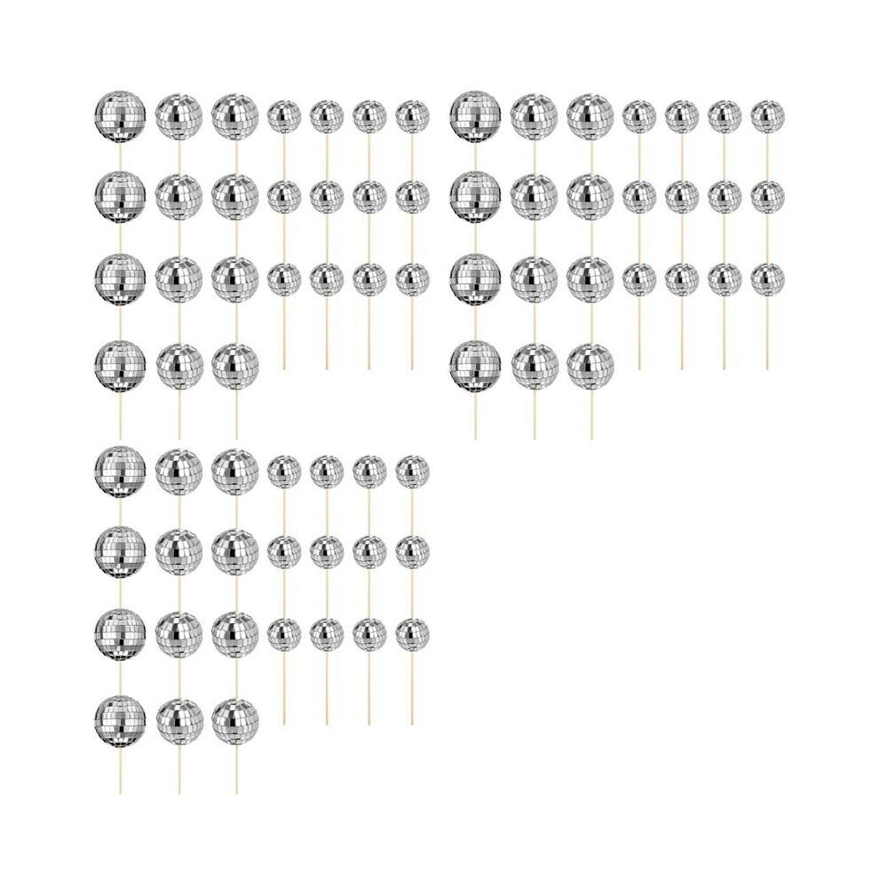 Semoic 72Pcs Disco Cupcake Toppers Happy Birthday Cake Topper Disco Cake Picks Theme Cake Decor For Disco Theme Party