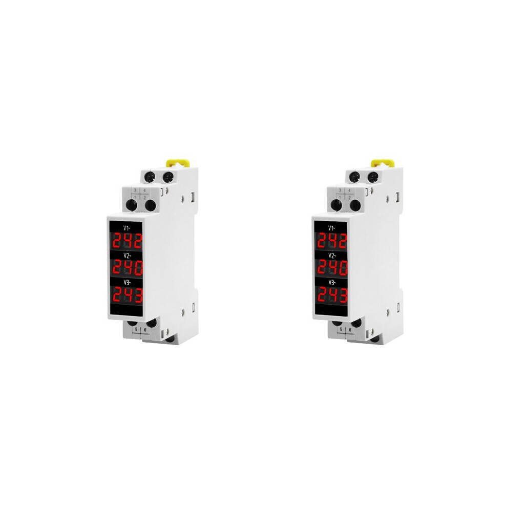 2X -3R Led Three Phase Voltmeter Digital Display Modular Voltage Meter 80-500Vac Din Rail V1 V2 V3 4712307760698