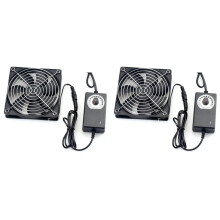2pcs 120mm 2700RPM Fan Cooling with Controller 12cm 12V Btc Machine Workstation Cabinet Radiator Server Fan EU Plug