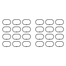 24 Pièces Anneaux de Crochet de Rideau de Douche Ouverts Ovales Suspendus pour Crochets de Tringle en Métal Salle de Bain Noir