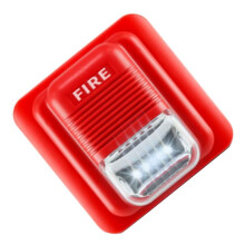 24V Small High-Decibel Fire Alarm Horn Outdoor Wired Sound and Light Siren for Fire Emergency