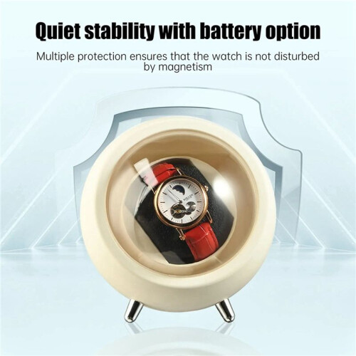 2X Watch Winder for Automatic Watches Watch Box Automatic Winder (Creamy-White) 2