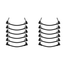 Guitar Patch-Kabel Gitarreffektpedalkablar, Svart 12-Pack 15 cm