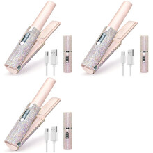 3X 2-in-1 Elektrische USB-Haarstijltang Stijltang Stijltang Multifunctionele Kam Stijltang