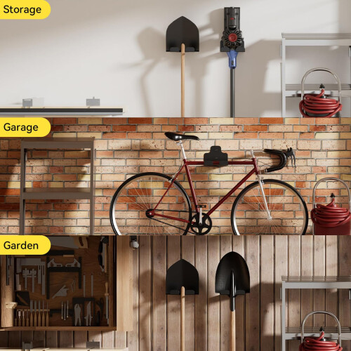 Heavy Duty Wall Mounted Trimmer Rack for Garage Garden Tool Storage and Secure MultiTool Holding 2
