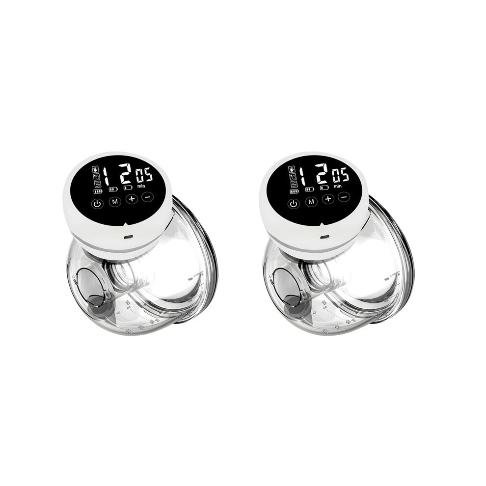 2X Portable Breast Pump Wearable Hands Free Electric Breast Pumps Milk Extractor Comfort Breastpump White