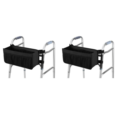 2X Walker Basket Walker Bag Water Walker Cup Holder Walker Basket For Folded Walker Foldable Walker Storage Bag