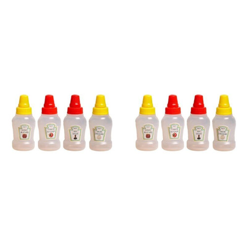 8X  Ketchupflaskor för Bento Box Tillbehör,  Kryddflaskor Plastflaskor Behållare Tom Ketchup