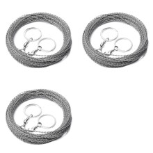 3X Rope Saw Portable Stainless Steel Wire Saw Manual Cutting Chain Camping Hiking Survive Woodworking Tools(9.8Feet)