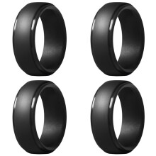 4st 8Mm Populär Svart Män Silikon Coola Ringar Dam Gummi Bröllopsring Miljösportring 7