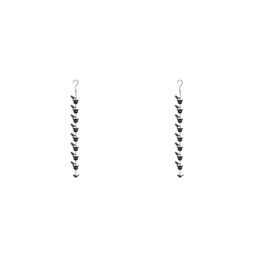 2X Metal Birds Cups Metal Rain Chain Rain Catcher For Gutter Roof Decoration Metal Drainage Rain Chain Downspout Tool 6033381110826