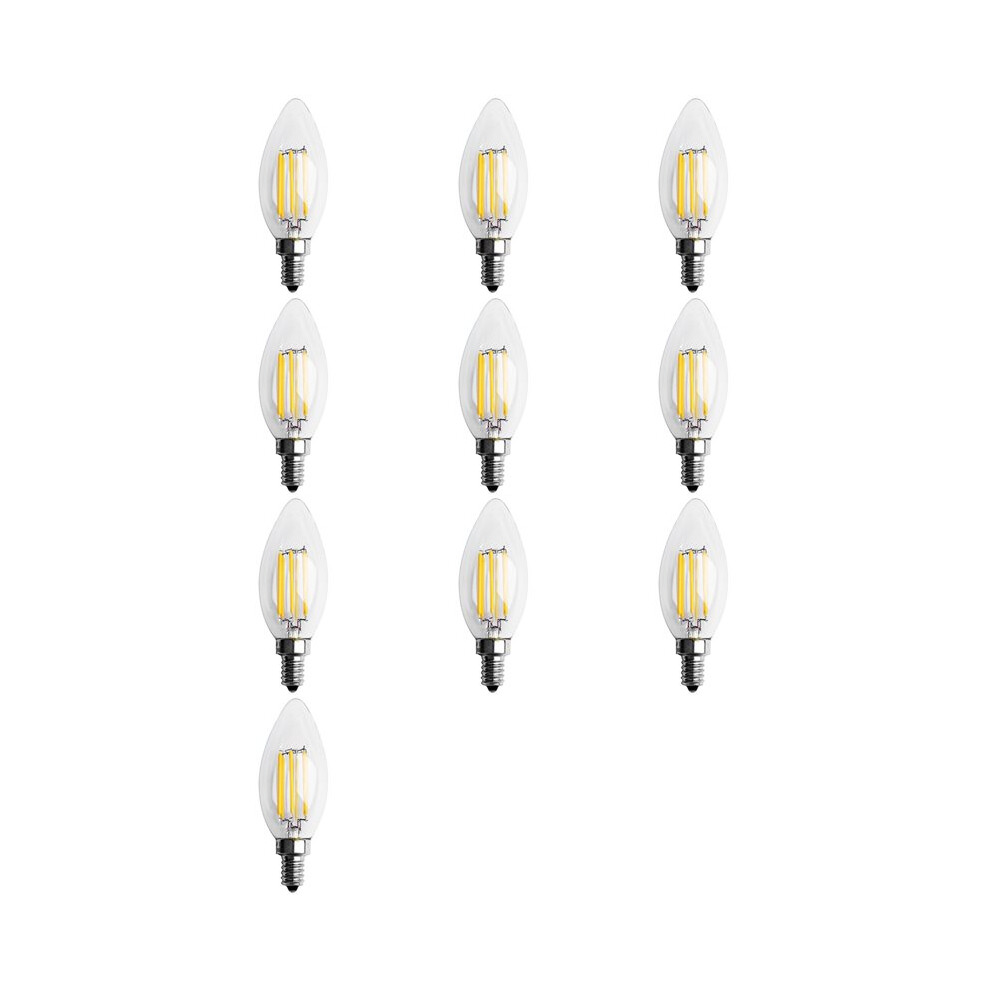 10X Dimmable E12 6W Cob Edison Candle Flame Filament Led Light Bulb Lamp 10 X 3.5Cm 4712551335123