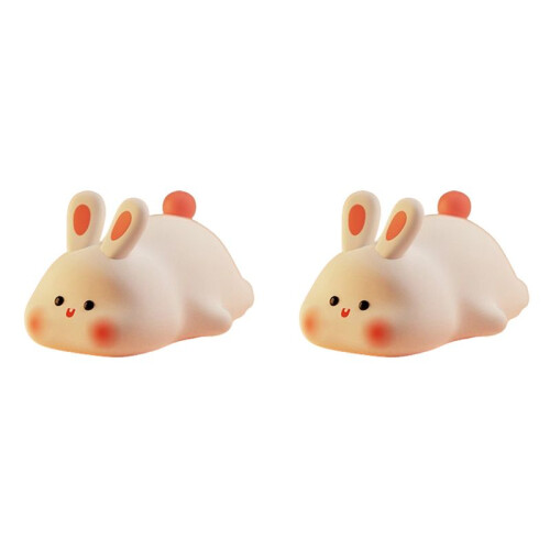 2X Rabbit Night Light,Cute Silicone Lamp, Dimmable Light  Bunny, Night Lamp,Rechargeable Bunny Nightlight