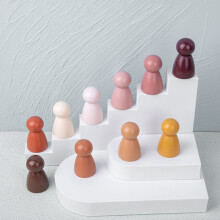10Pcs Kids Wood Rainbow Building Peg Dolls Toy Rainbow People Playset Toys Educational Wooden Toys