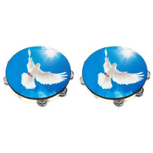 2pcs 10 Inch Peace Double Layer Hand Tambourine