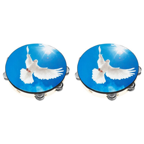2pcs 10 Inch Peace  Double Layer Hand Tambourine