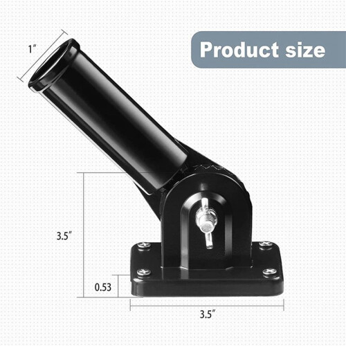 6X Flag Pole Holder Mounting Bracket Adjustable Flagpole Rod Hitch Bracket Multi-Position Flag Pole Bracket,Black 2