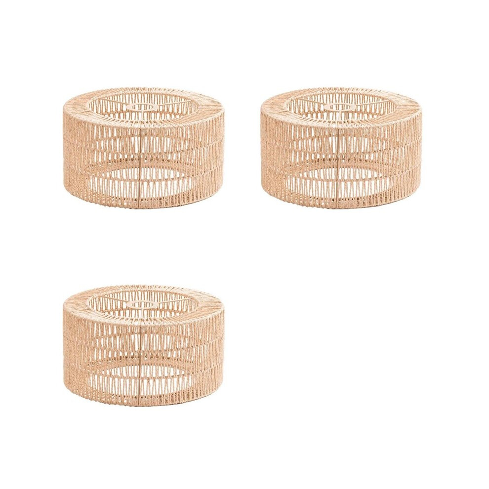 Semoic Light 3X Paper Rope Lampshade Ceiling Shade Boho Chandelier Shade Bulb Guard For Restaurant Cafe Living Room 22X11cm