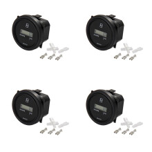 4X Digitale Urenteller Resetbare Totale Bedrijfsuren Gegevensopslag voor Grasmaaier Tractorgenerator Golfkar Marine ATV