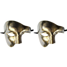 2X Carnival Half Face Phantom Mask Antique Phantom of the Opera Party Nightclub Club Mask