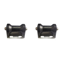 2X Stationary Keel Roller Assembly Galvanized Steel Boat Trailer Rollers with Brackets Keel Roller Assembly Part 4 Inch