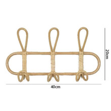 2X Rattan Wall Hooks - Kids Room Decorative Hanger, Clothes & Hat Organizer, Hanging Storage Rack A