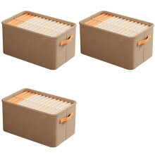 3X Multi-Functional Closet Organizer,Steel Ring Storage Box, Fabric Folding Bedroom Wardrobe Clothes Storage Box A