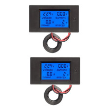 2X AC 80-260V 100A PZEM-061 LCD Display Digital Current Voltage Power Ammeter with Current Transformer CT