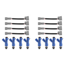 8Pc 410Cc RDX Wtryskiwacz Paliwa z Wtyczkami do 07-12 Integra RSX K20 K24 B16 B18 16450RWCA01 16450-RWC-A01