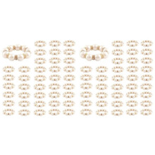 200Pcs Pearl Napkin Rings Imitation Pearl Beaded Rhinestone Napkin Ring Holder Napkin Rings Serviette Napkin Rings