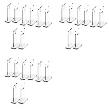 12 Sets Kniv Display Stand, Akryl Kniv Hållare Collector, Enkel Knivhållare för Heminredning (Klar Botten)