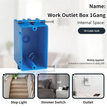 10-Pack Single Gang Electrical Box, New Work Box 1 Gang, Work Electrical Nail Outlet Box, 18 Cu. in, /Outlet Box