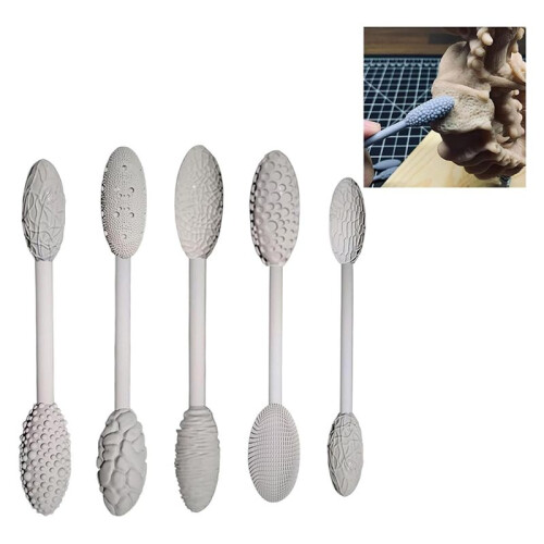 10pcs Texture Tool Sets for Clay Art, Single / Double, Clay Texture Rolling Gadget, Emboss Plaids Hand Rollers 1